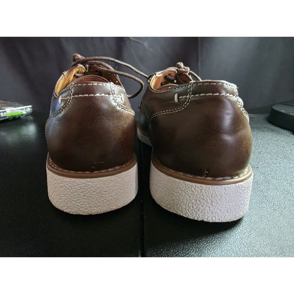 Deer Stags Men's Brown Memory Foam Lace Up Casual Dress Shoes Size 8